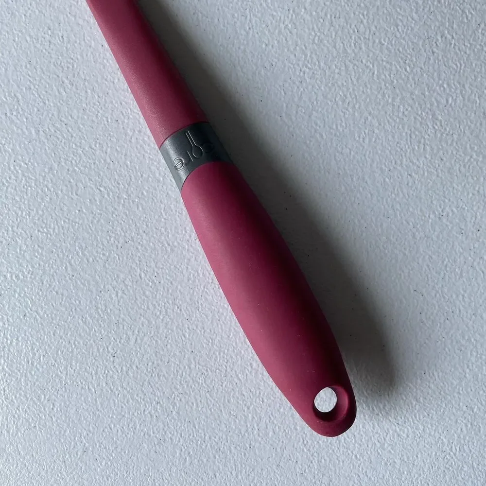 Core Kitchen Wide Pancake Flipper Spatula Red Plastic Rubber Handle Red Utensil